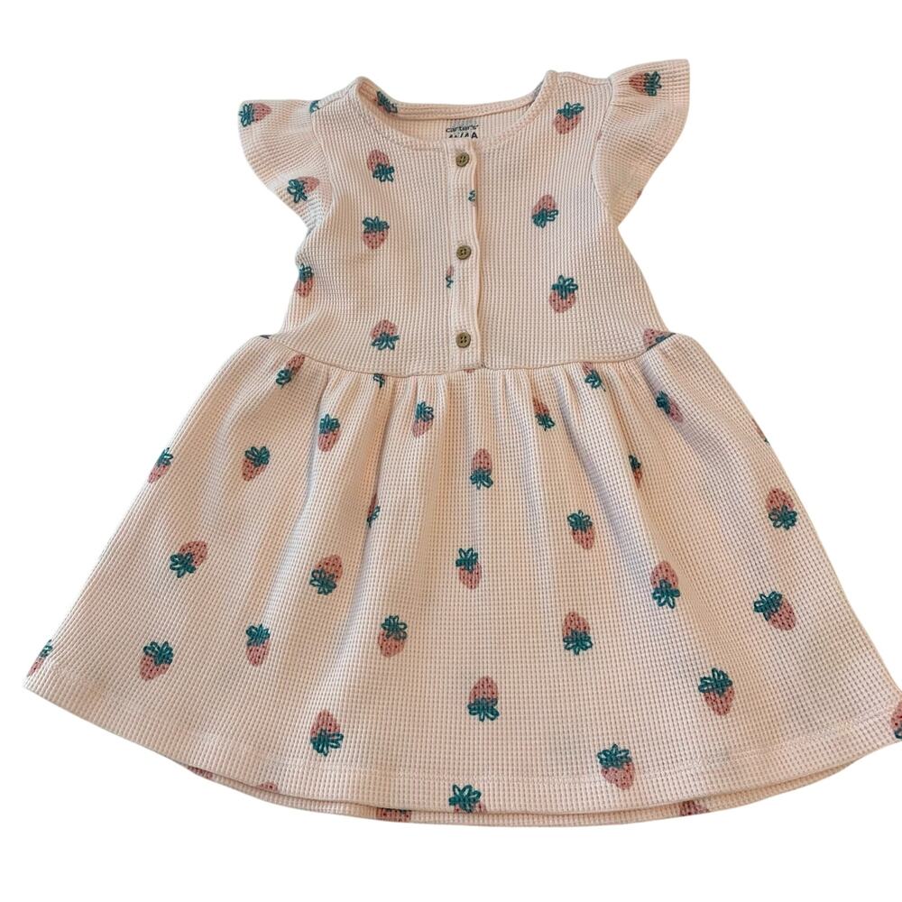 Carter's Strawberry Flutter Sleeve Dress 4T
